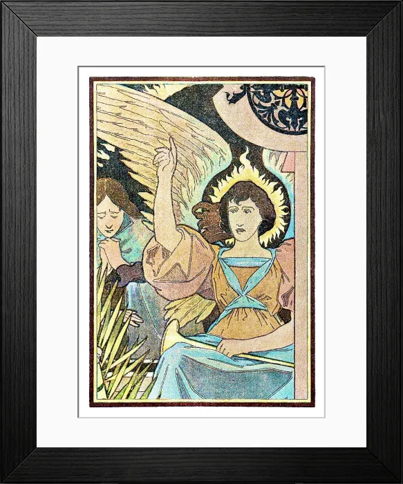 Framed Print : Archangel lifting hand for advice 1899 Framed Print : Archangel lifting hand for advice 1899
