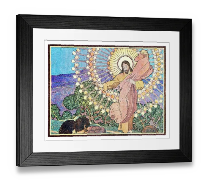 Framed Print : Jesus Christ speaking to his disciple blessing them 1899 Framed Print : Jesus Christ speaking to his disciple blessing them 1899