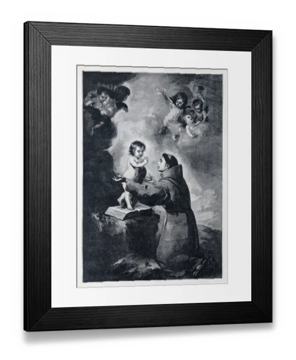 Framed Print : Saint Anthony of Padua with the Infant Jesus illustration 1899 Framed Print : Saint Anthony of Padua with the Infant Jesus illustration 1899