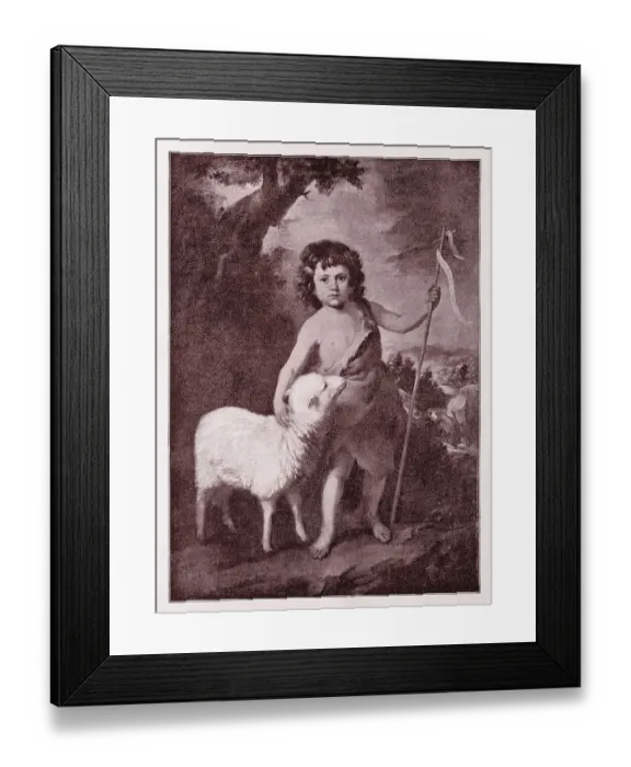 Framed Print : John the Baptist with lamb illustration Framed Print : John the Baptist with lamb illustration