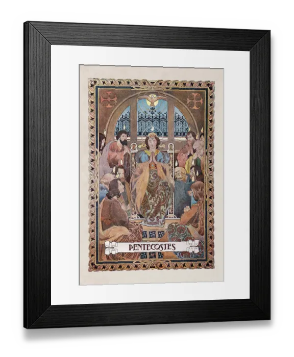 Framed Print : Religious painting Pentecost celebration Framed Print : Religious painting Pentecost celebration
