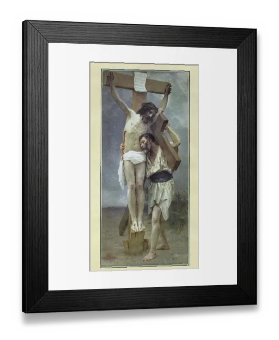 Framed Print : Compassion, man helping Christ on the Cross, after William-Adolphe Bouguereau Framed Print : Compassion, man helping Christ on the Cross, after William-Adolphe Bouguereau