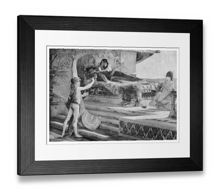 Framed Print : Old engraved illustration of David calming the wrath of Saul Framed Print : Old engraved illustration of David calming the wrath of Saul
