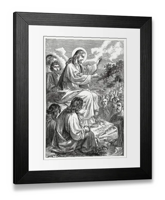 Framed Print : The Sermon on the Mount, wood engraving, published in 1894 Framed Print : The Sermon on the Mount, wood engraving, published in 1894