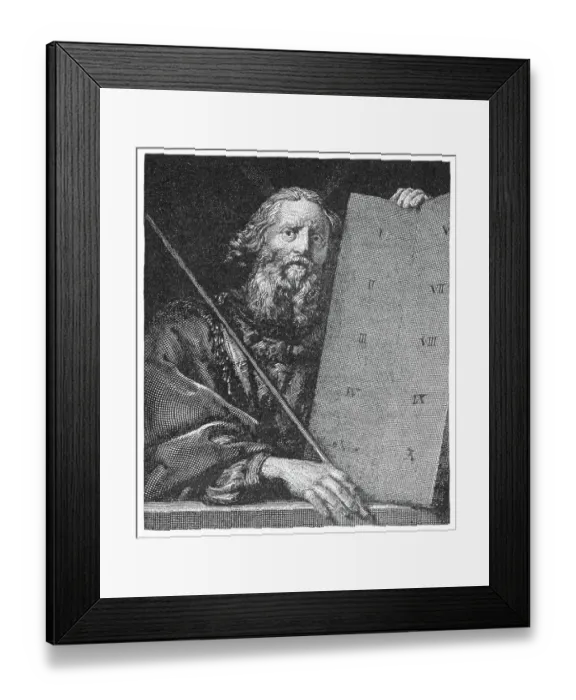 Framed Print : Portrait of Moses, most important prophet in Judaism and one of the most important prophets in Christianity, Islam, the Druze faith, the Bahaʼi Faith and other Abrahamic religions Framed Print : Portrait of Moses, most important prophet in Judaism and one of the most important prophets in Christianity, Islam, the Druze faith, the Bahaʼi Faith and other Abrahamic religions