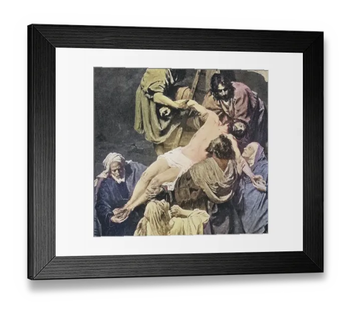 Framed Print : Old engraved illustration of Descent from the Cross Framed Print : Old engraved illustration of Descent from the Cross