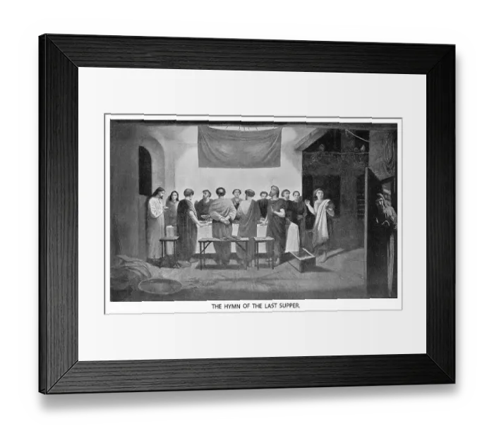 Framed Print : Old engraved illustration of the hymn of the Last Supper Framed Print : Old engraved illustration of the hymn of the Last Supper