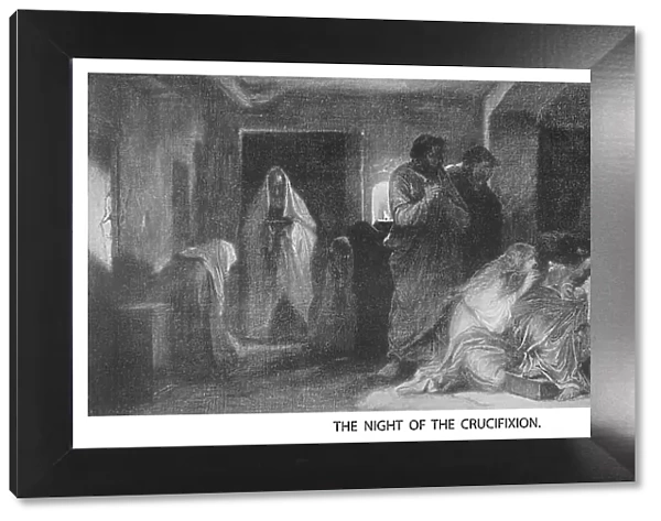 Old engraved illustration of the night of the crucifixion Jesus