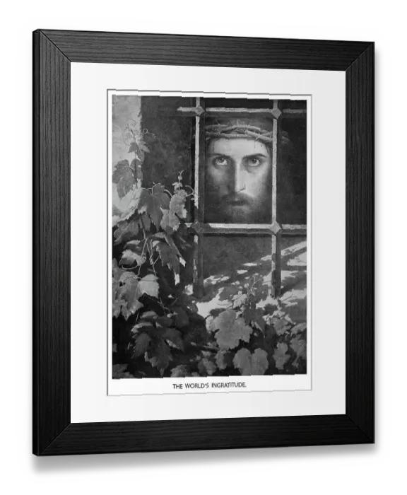 Framed Print : Old engraved illustration of the the world's ingratitude, Jesus Christ in prison Framed Print : Old engraved illustration of the the world's ingratitude, Jesus Christ in prison
