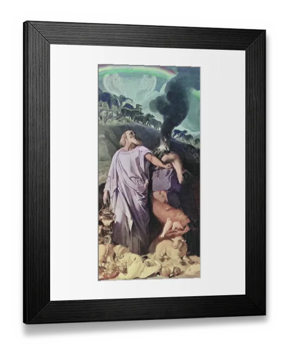 Framed Print : Old engraved illustration of Noah's Sacrifice after the Flood Framed Print : Old engraved illustration of Noah's Sacrifice after the Flood