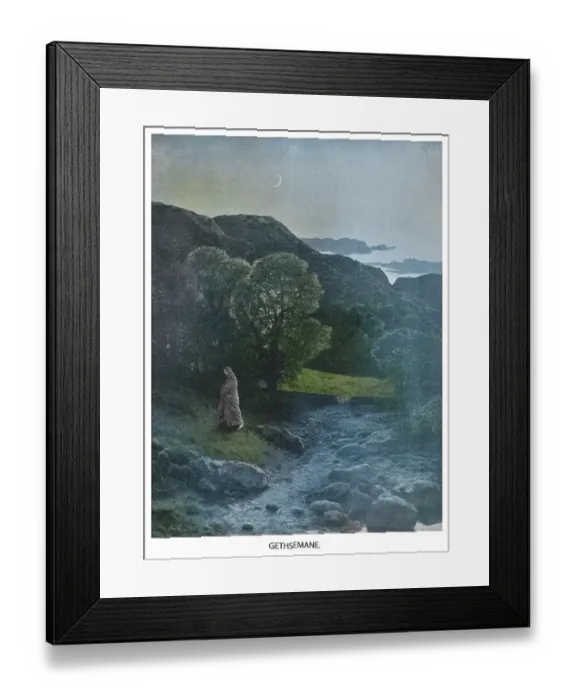Framed Print : Old engraved illustration of Jesus going to pray in the Gardens of Gethsemane Framed Print : Old engraved illustration of Jesus going to pray in the Gardens of Gethsemane