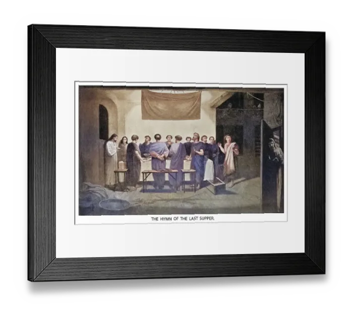 Framed Print : Old engraved illustration of the hymn of the Last Supper Framed Print : Old engraved illustration of the hymn of the Last Supper