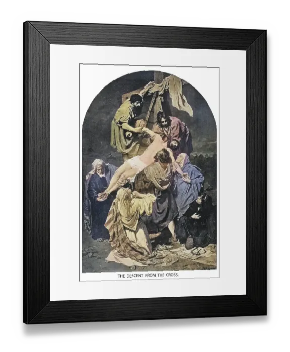 Framed Print : Old engraved illustration of Descent from the Cross Framed Print : Old engraved illustration of Descent from the Cross