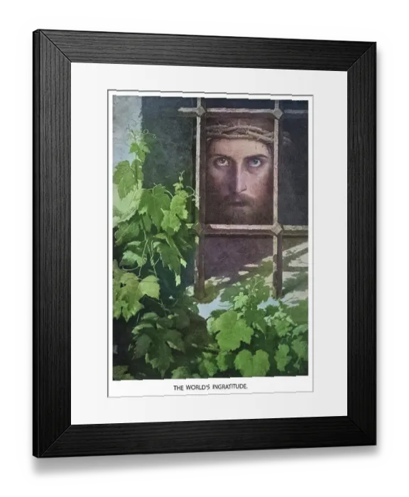 Framed Print : Old engraved illustration of the the world's ingratitude, Jesus Christ in prison Framed Print : Old engraved illustration of the the world's ingratitude, Jesus Christ in prison