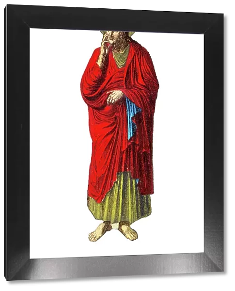 Old chromolithograph illustration of John the Evangelist