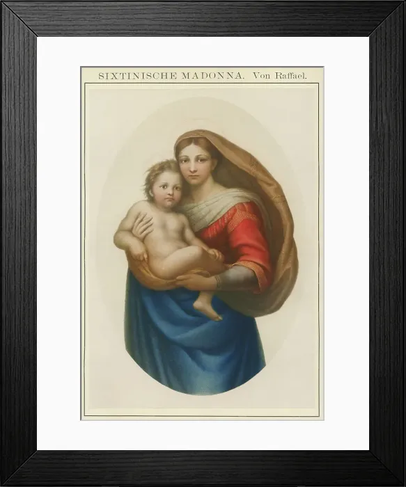 Framed Print : Old chromolithograph illustration of The Sistine Madonna ( Madonna di San Sisto), oil painting by the Italian artist Raphael Framed Print : Old chromolithograph illustration of The Sistine Madonna ( Madonna di San Sisto), oil painting by the Italian artist Raphael
