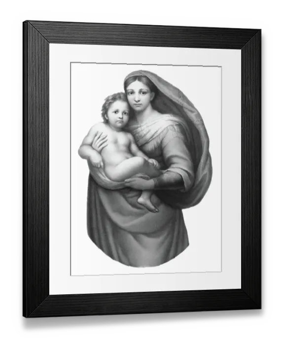 Framed Print : Old chromolithograph illustration of The Sistine Madonna ( Madonna di San Sisto), oil painting by the Italian artist Raphael Framed Print : Old chromolithograph illustration of The Sistine Madonna ( Madonna di San Sisto), oil painting by the Italian artist Raphael