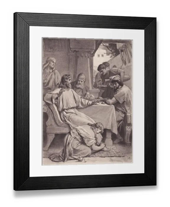 Framed Print : Christ and Mary Magdalene, photogravure, published in 1886 Framed Print : Christ and Mary Magdalene, photogravure, published in 1886