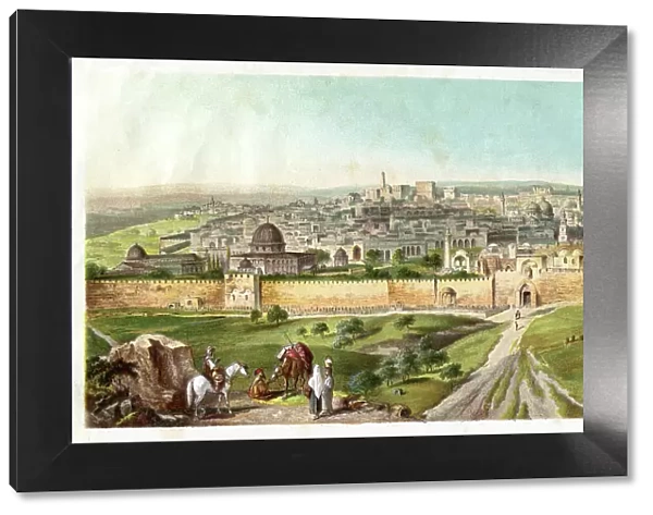 Jerusalem city seen from Mount of Olives 1885