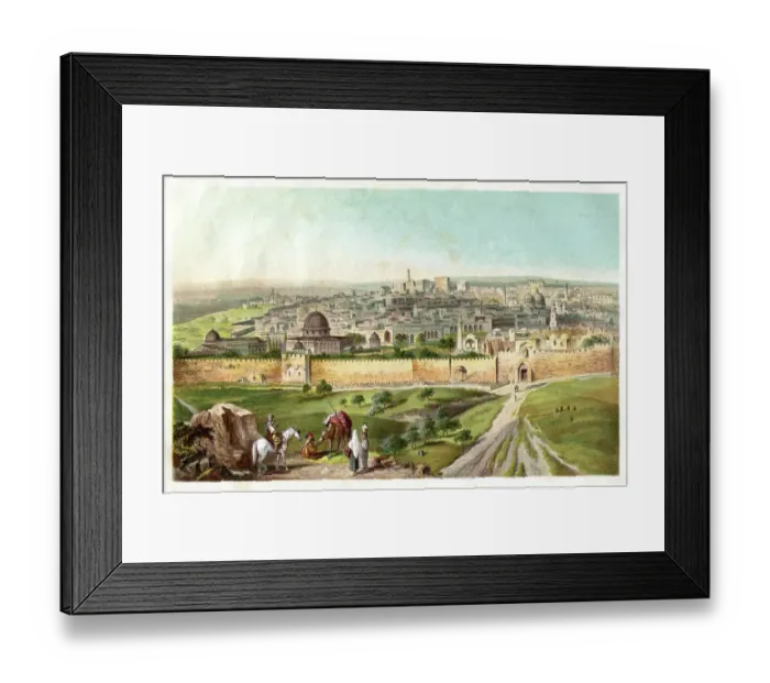 Framed Print : Jerusalem city seen from Mount of Olives 1885 Framed Print : Jerusalem city seen from Mount of Olives 1885