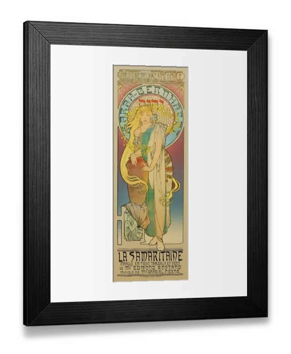 Framed Print : Art nouveau billboard woman with golden hair 1897 Framed Print : Art nouveau billboard woman with golden hair 1897