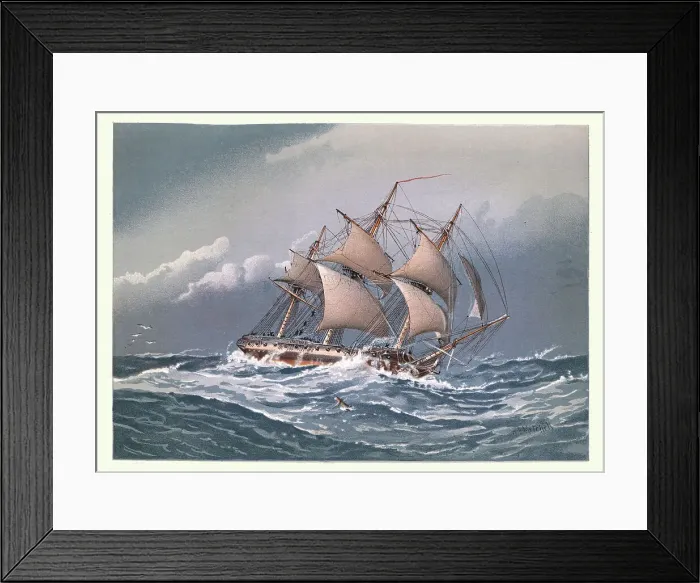 Framed Print : Royal navy warship, 28 gun frigate, 1794, late 18th Century Framed Print : Royal navy warship, 28 gun frigate, 1794, late 18th Century