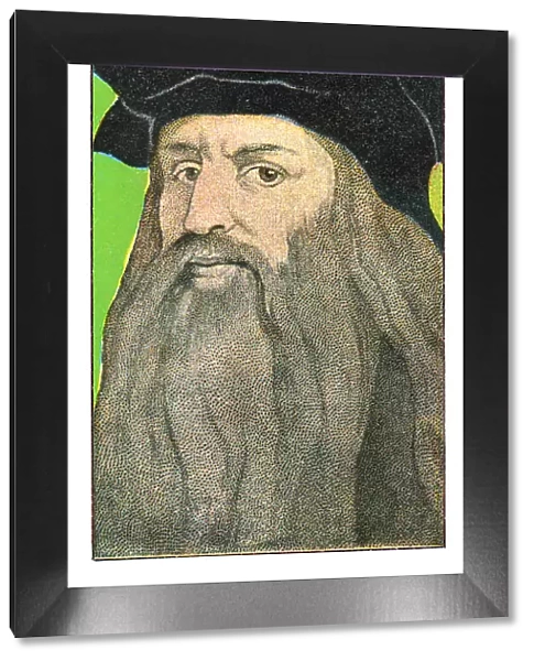 Leonardo da Vinci portrait art nouveau illustration
