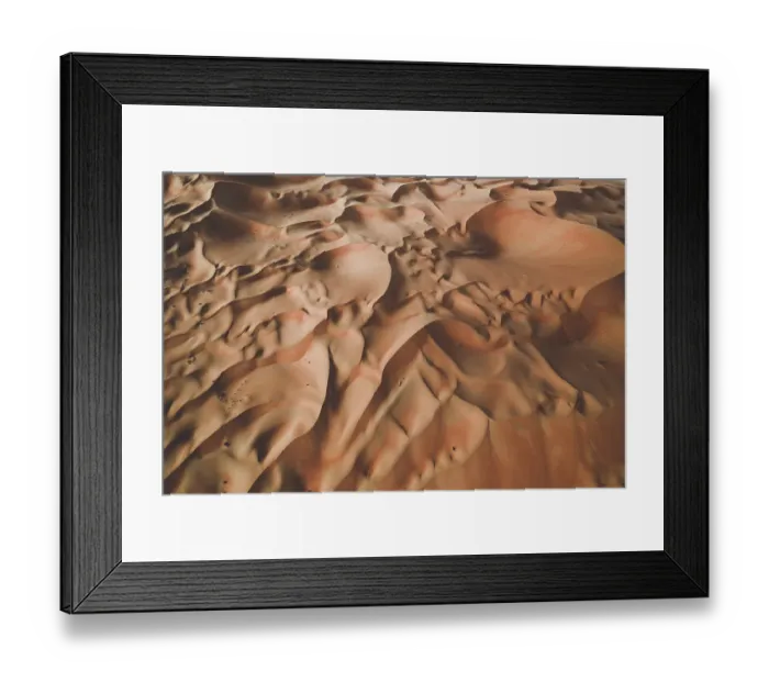 Framed Print : Sand dunes taken from a drone in the Arabian desert, United Arab Emirates Framed Print : Sand dunes taken from a drone in the Arabian desert, United Arab Emirates