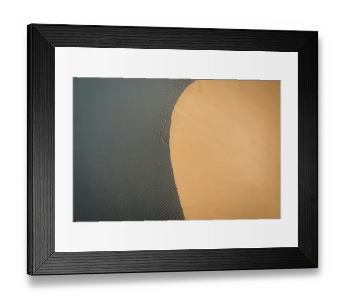 Framed Print : Drone photo of a pure soft desert in Qinghai Province Framed Print : Drone photo of a pure soft desert in Qinghai Province