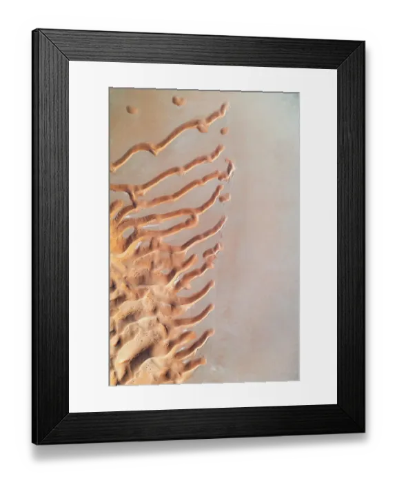 Framed Print : Top-down point of view showing elongated sand dunes in the desert, Abu Dhabi, United Arab Emirates Framed Print : Top-down point of view showing elongated sand dunes in the desert, Abu Dhabi, United Arab Emirates