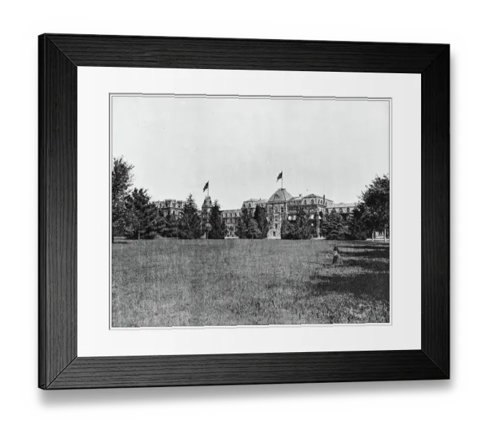 Framed Print : Antique black and white photograph of American landmarks: Vassar College, Poughkeepsie, New York Framed Print : Antique black and white photograph of American landmarks: Vassar College, Poughkeepsie, New York