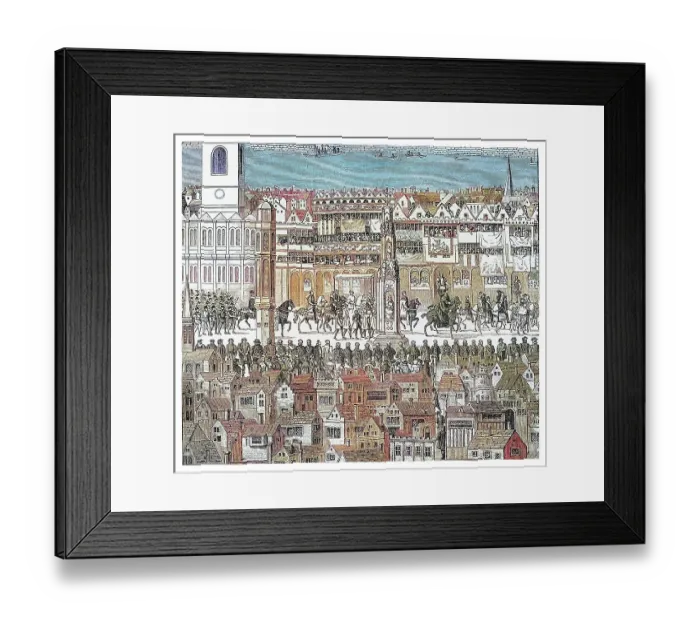 Framed Print : Old engraved illustration of view of the coronation procession of King Edward VI King of England and Ireland (1547) Framed Print : Old engraved illustration of view of the coronation procession of King Edward VI King of England and Ireland (1547)