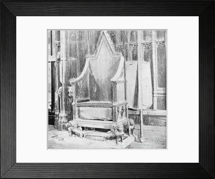 Framed Print : Antique travel photographs of London: Coronation Chair Framed Print : Antique travel photographs of London: Coronation Chair