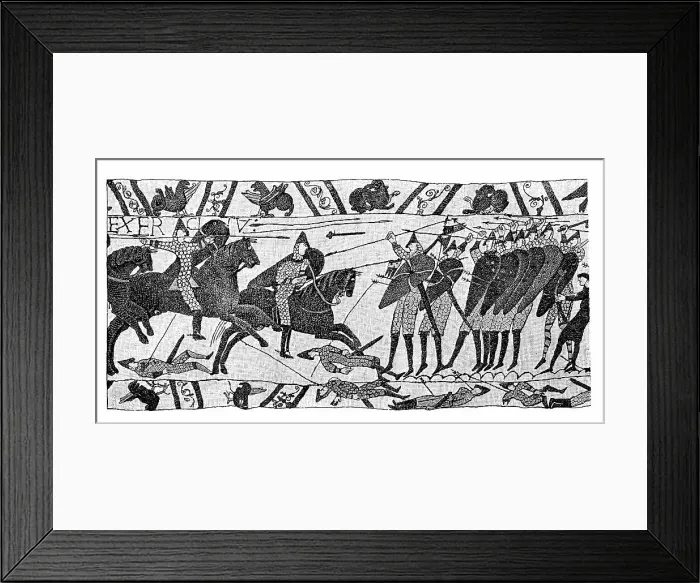 Framed Print : Antique illustration of Bayeux Tapestry