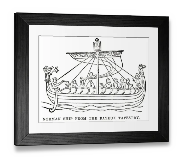 Framed Print : woodcut of Norman ship from Bayeux Tapestry Framed Print : woodcut of Norman ship from Bayeux Tapestry