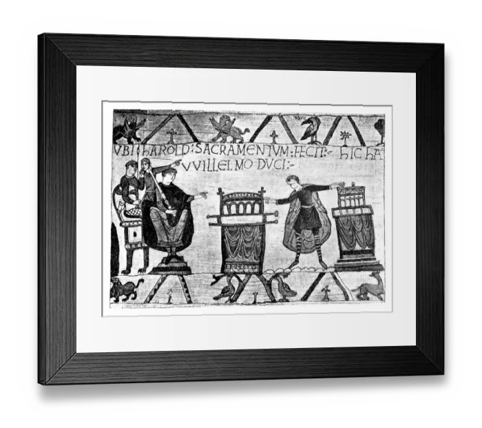 Framed Print : The Bayeux tapestry: Harold swears his oath to William Framed Print : The Bayeux tapestry: Harold swears his oath to William