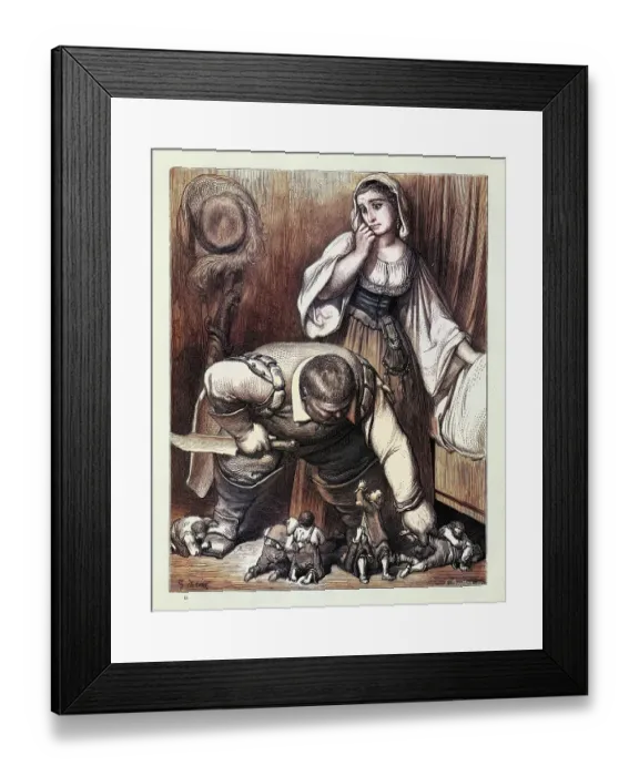 Framed Print : The ogre found Tom Thumb and his brothers, Fairy Tales of Charles Perrault illustrated by Gustave Dore Framed Print : The ogre found Tom Thumb and his brothers, Fairy Tales of Charles Perrault illustrated by Gustave Dore