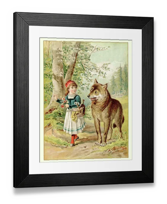 Framed Print : Little Red Riding Hood and the Wolf Framed Print : Little Red Riding Hood and the Wolf