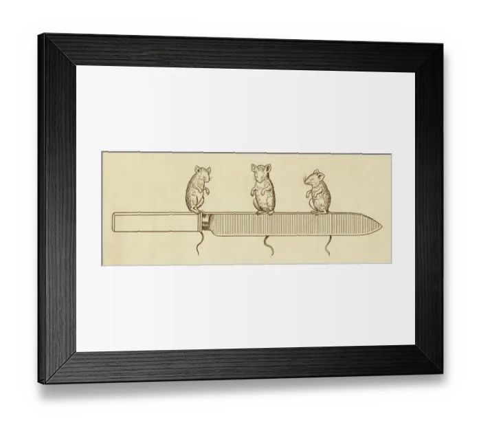 Framed Print : Three blind mice with a carving knife Framed Print : Three blind mice with a carving knife