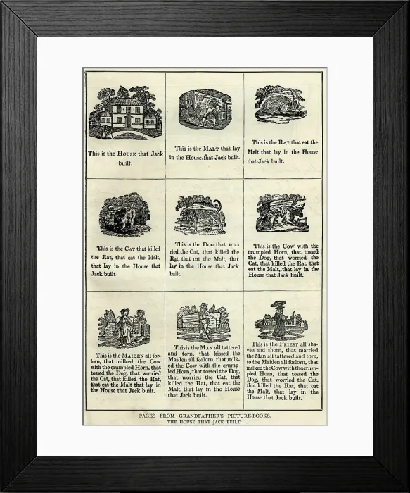 Framed Print : This Is the House That Jack Built, British nursery rhyme Framed Print : This Is the House That Jack Built, British nursery rhyme