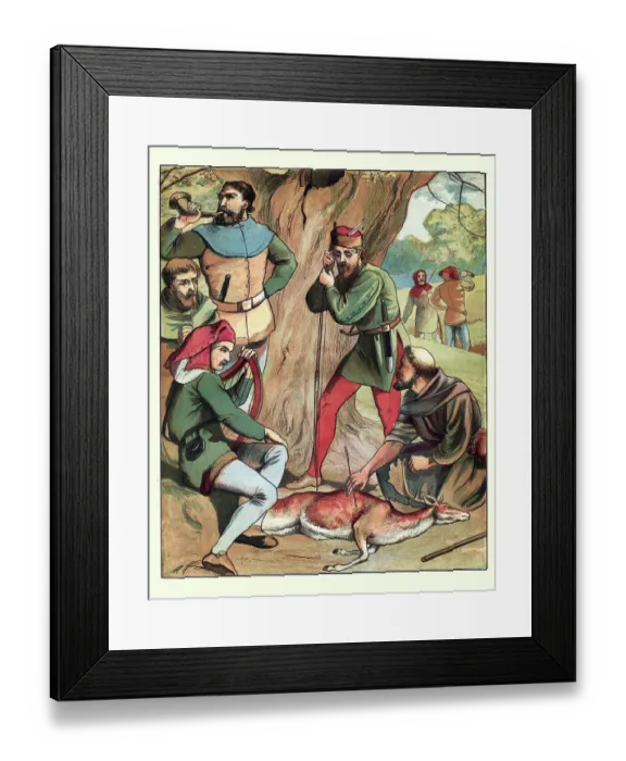 Framed Print : Robin Hood and his Merry Men hunting in Sherwood Forest Framed Print : Robin Hood and his Merry Men hunting in Sherwood Forest