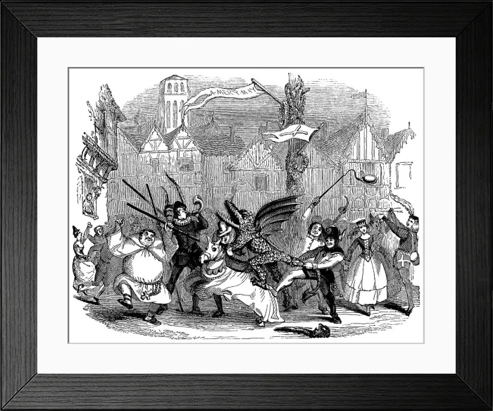 Framed Print : Hobby Horse at May Day in England - 16th Century