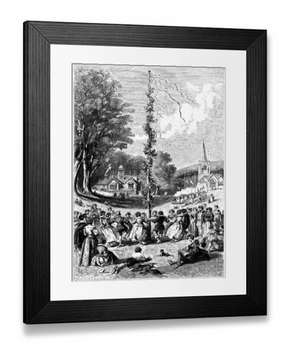 Framed Print : Old English May Day frolics Framed Print : Old English May Day frolics
