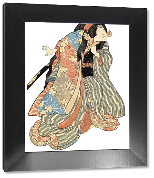 Japanese Woodblock Print Male Actor with Sword