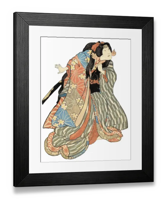 Framed Print : Japanese Woodblock Print Male Actor with Sword Framed Print : Japanese Woodblock Print Male Actor with Sword