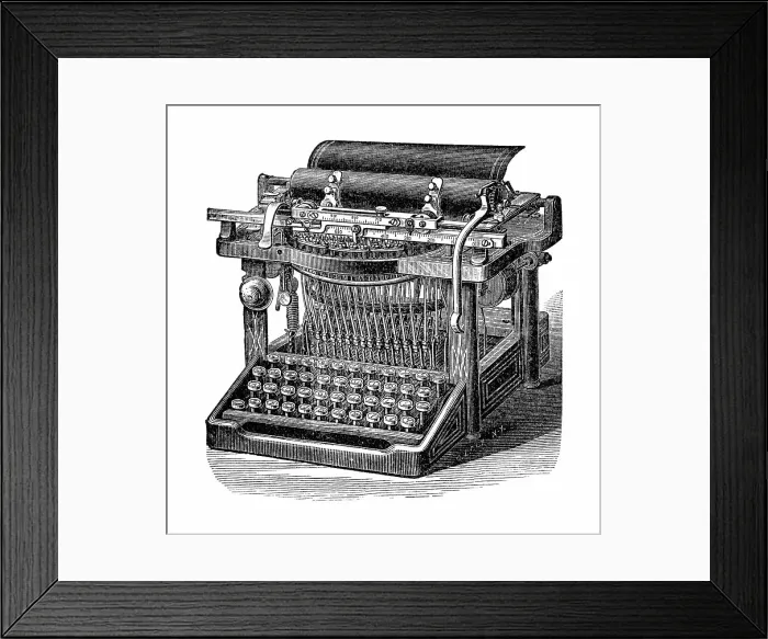 Framed Print : Typewriter Remington Model 7 from 1898 Framed Print : Typewriter Remington Model 7 from 1898