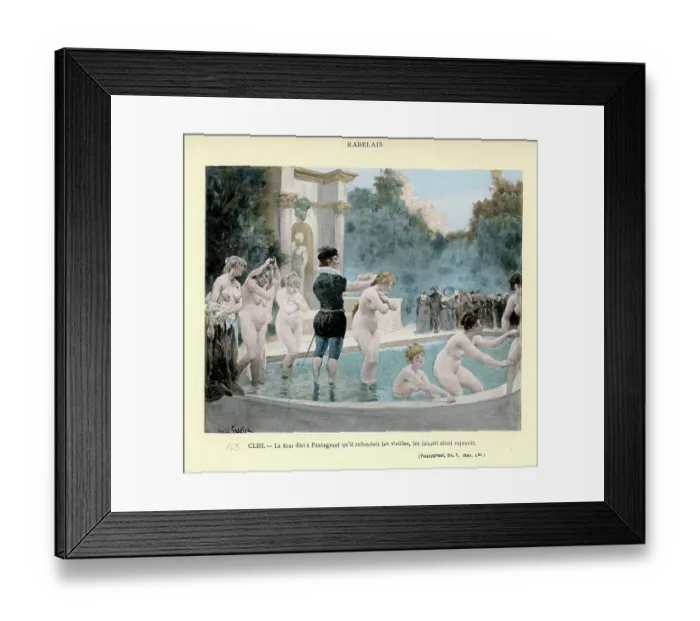 Framed Print : Francois Rabelais's Gargantua and Pantagruel, Fountain of Youth, Women rejuvenate to their youth Framed Print : Francois Rabelais's Gargantua and Pantagruel, Fountain of Youth, Women rejuvenate to their youth