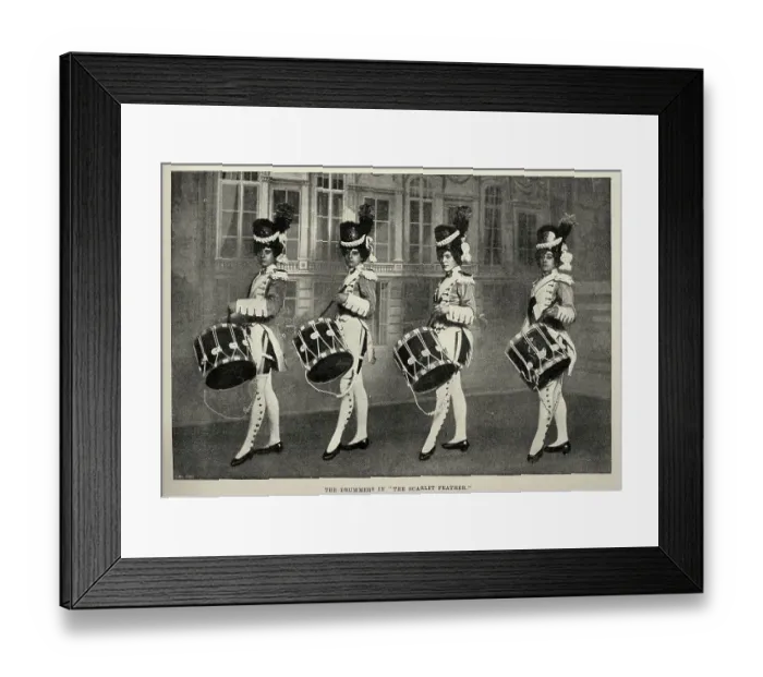 Framed Print : Victorian showgirls dressed as soldier drummers in the play the Scarlet Feather, 1890s, History theatre, 19th Century Framed Print : Victorian showgirls dressed as soldier drummers in the play the Scarlet Feather, 1890s, History theatre, 19th Century