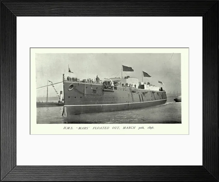 Framed Print : HMS Mars at floated out of Laird Brothers shipyard, Birkenhead, History Royal Navy shipbuilding, 19th Century Framed Print : HMS Mars at floated out of Laird Brothers shipyard, Birkenhead, History Royal Navy shipbuilding, 19th Century