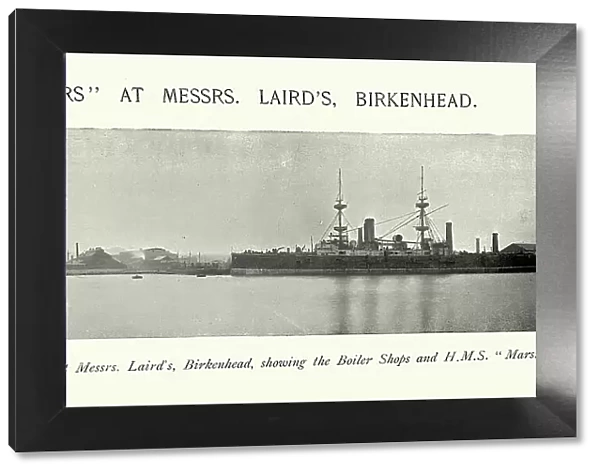 HMS Mars at Fitting out wharf Laird Brothers shipyard, Birkenhead, History Royal Navy shipbuilding, 19th Century